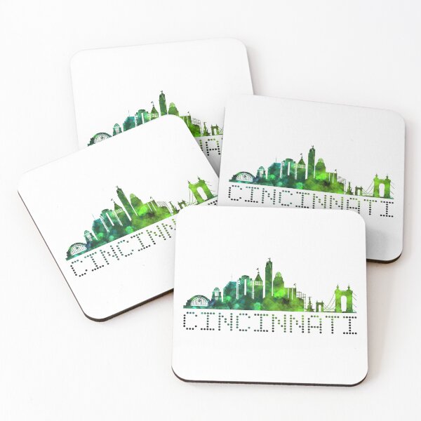 Item preview, Cincinnati Skyline Letters Blue and Green designed and sold by Olivia Ossege.