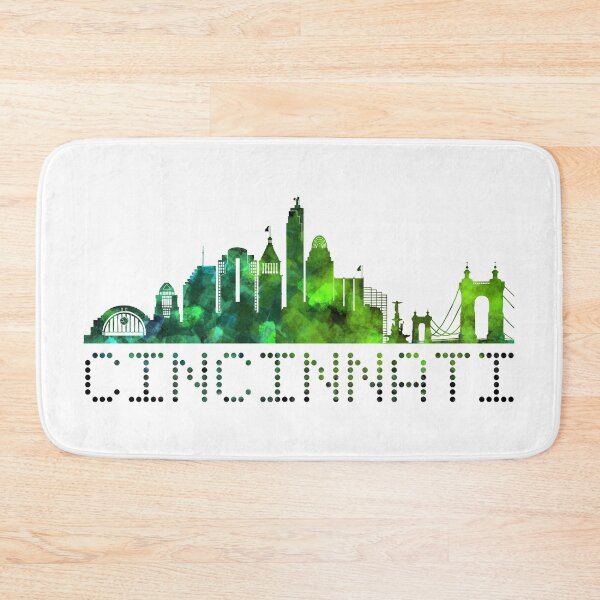 Item preview, Cincinnati Skyline Letters Blue and Green designed and sold by Olivia Ossege.