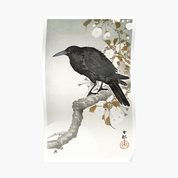 A crow and the full moon Poster