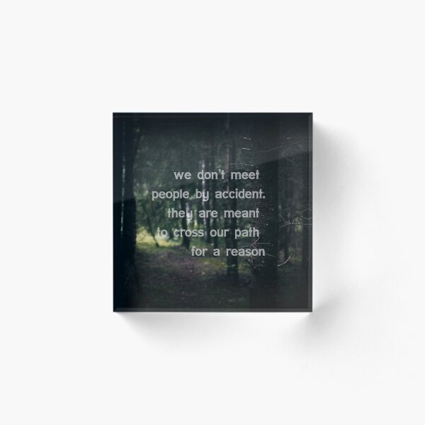 We don't meet people by accident, they are meant to cross our path for a reason. Acrylic Block