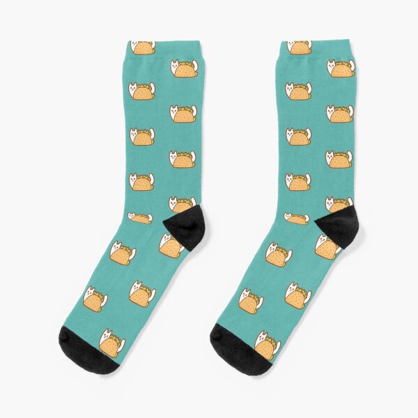 White Cat Taco Socks