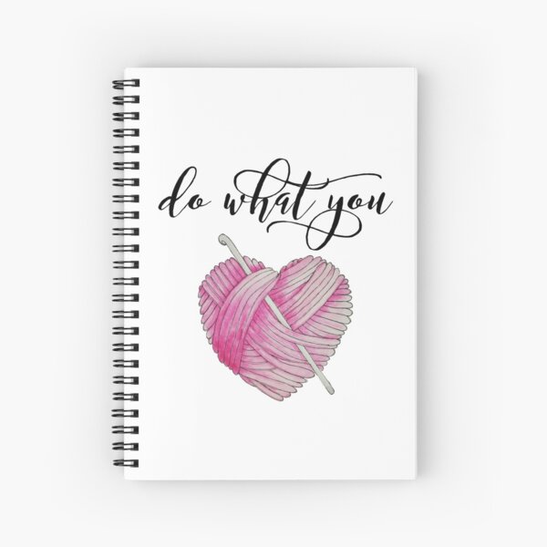 Item preview, Colourful Hand Painted Watercolour "Do What You Love" Hooked Crochet Hook and Pink Ball of Heart Yarn designed and sold by RosalieReeves.