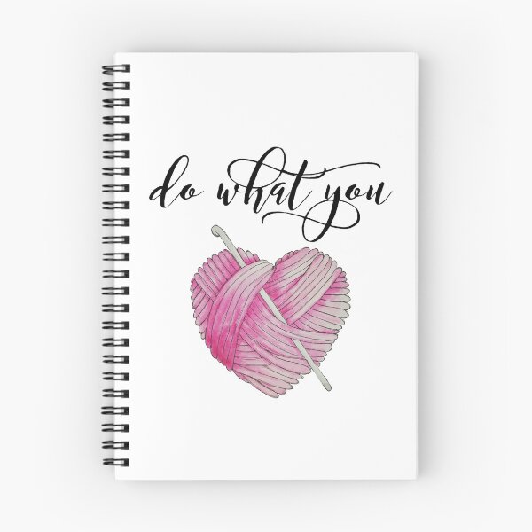 Item preview, Colourful Hand Painted Watercolour "Do What You Love" Hooked Crochet Hook and Pink Ball of Heart Yarn designed and sold by RosalieReeves.
