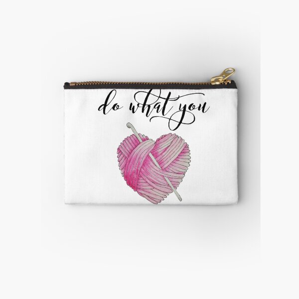 Item preview, Colourful Hand Painted Watercolour "Do What You Love" Hooked Crochet Hook and Pink Ball of Heart Yarn designed and sold by RosalieReeves.