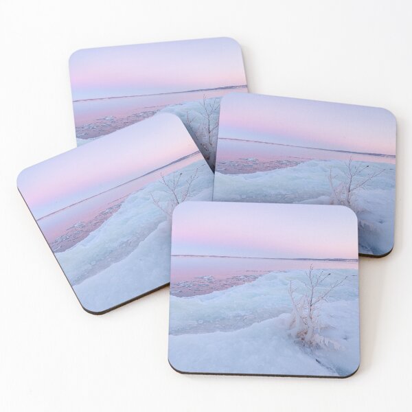 Item preview, Lake shore scenery at dusk winter in Finland designed and sold by Juhku.