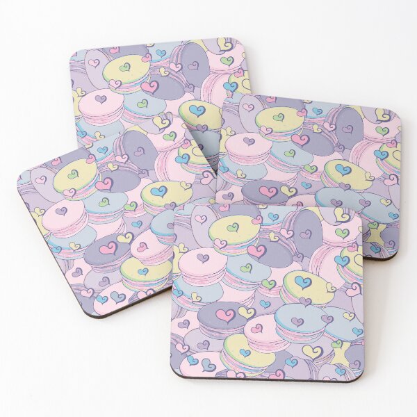 Item preview, Sweet macarons hearts Pattern designed and sold by Sketchbook Designs.