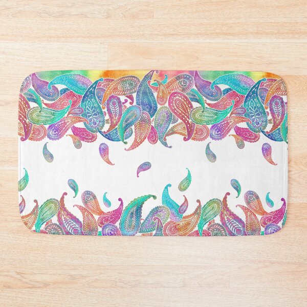 Item preview, Rainbow Paisley Rain on White designed and sold by micklyn.