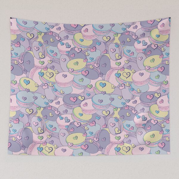 Item preview, Sweet macarons hearts Pattern designed and sold by Sketchbook Designs.