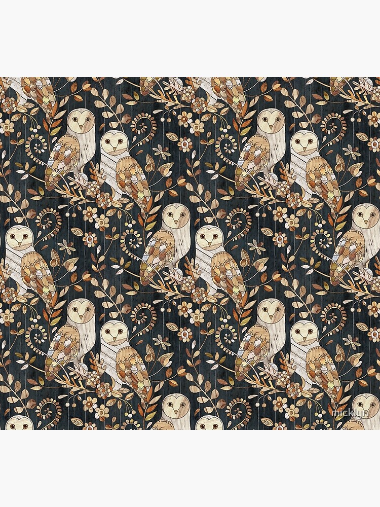 Wooden Wonderland Barn Owl Collage by micklyn