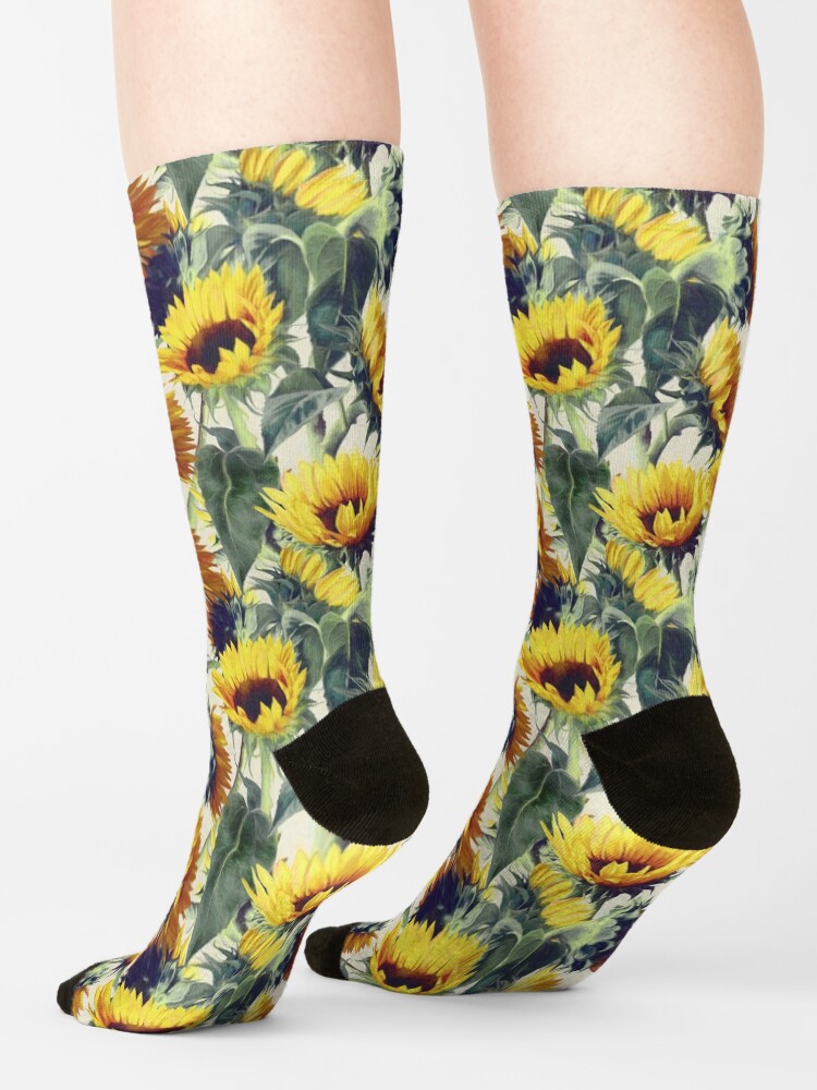 Alternative Ansicht von Sonnenblumen für immer Socken