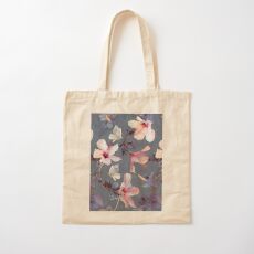 Schmetterlinge und Hibiskus-Blumen - ein gemaltes Muster Baumwolltasche