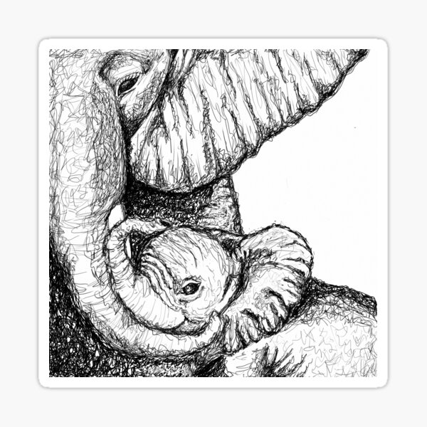 Elephant and Baby Sticker