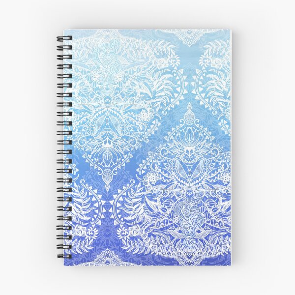 Item preview, Out of the Blue - White Lace Doodle in Ombre Aqua and Cobalt designed and sold by micklyn.