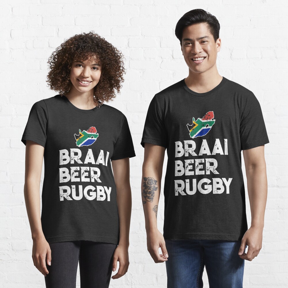 South African Braai Beer Rugby Flag Patriotic T Shirt T Shirt For Sale By Antzyzzz Redbubble 9895