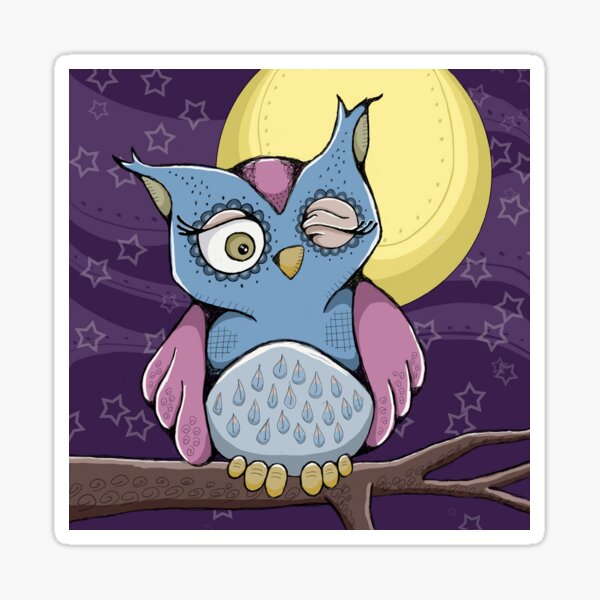 Winking Owl Sticker