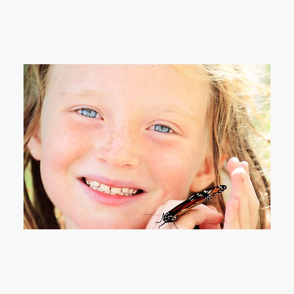 Proud of her butterfly Photographic Print
