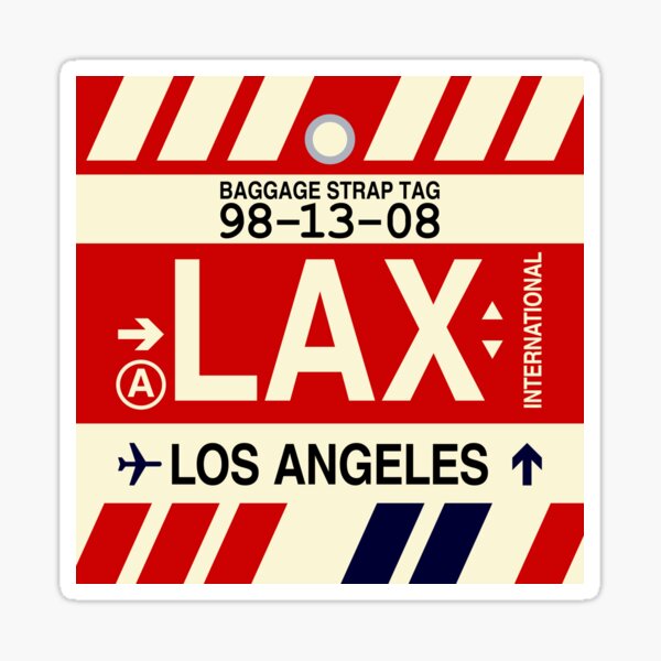 Item preview, LAX Los Angeles • Airport Code • Vintage Baggage Tag Design designed and sold by YHMDesigns.