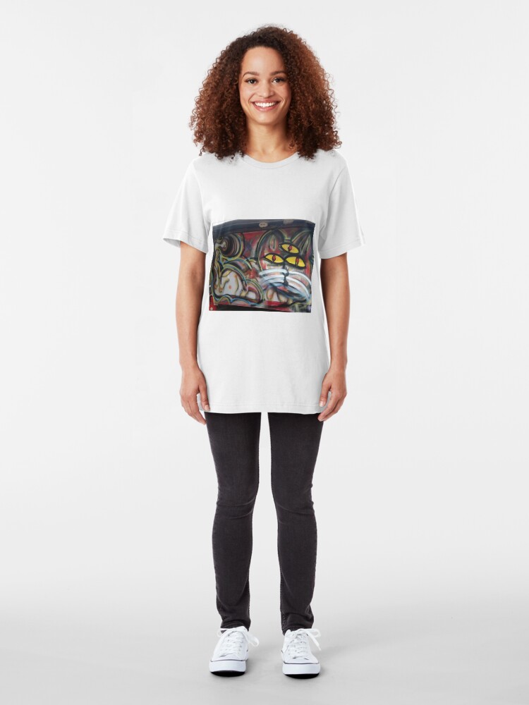 Alternate view of 3rd eye kitty Slim Fit T-Shirt