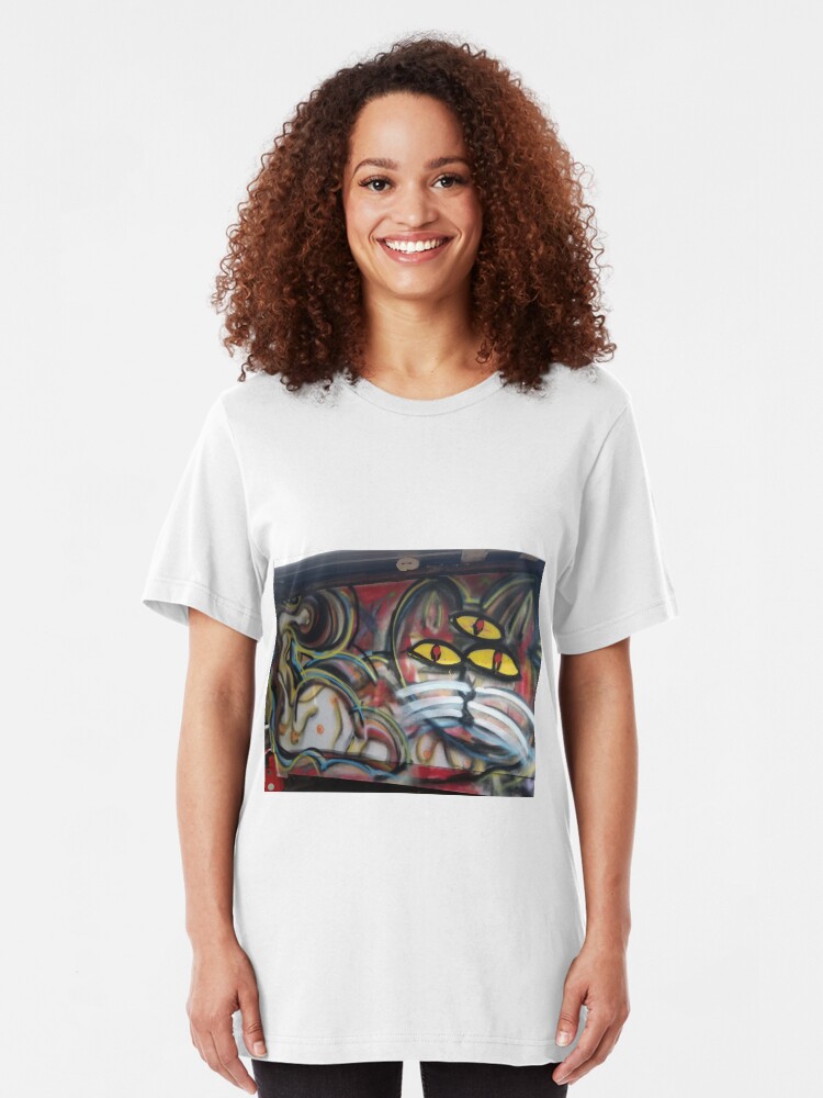 Alternate view of 3rd eye kitty Slim Fit T-Shirt
