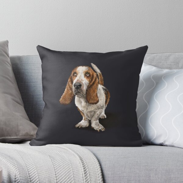 The Basset Hound Dog Throw Pillow