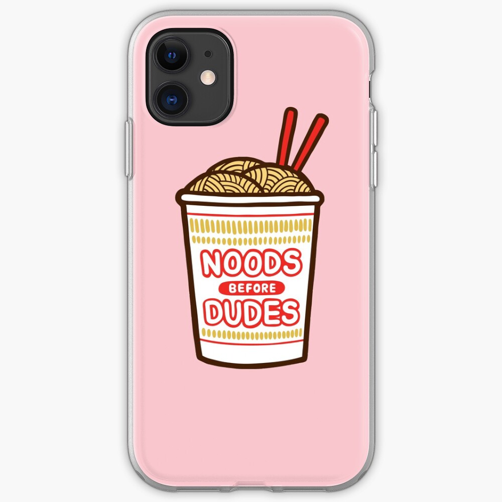 Noods Before Dudes in pink iPhone Case & Cover