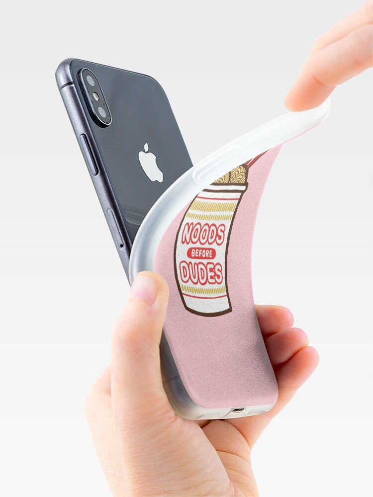 Alternate view of Noods Before Dudes in pink iPhone Case & Cover