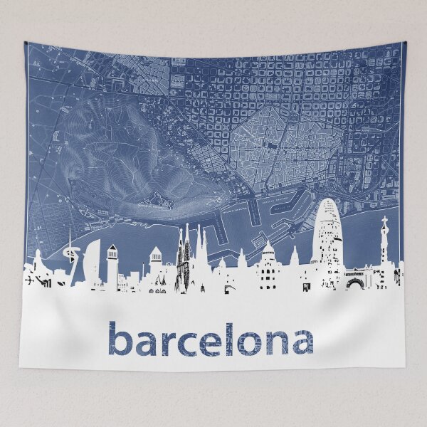 Item preview, barcelona skyline designed and sold by BekimART.