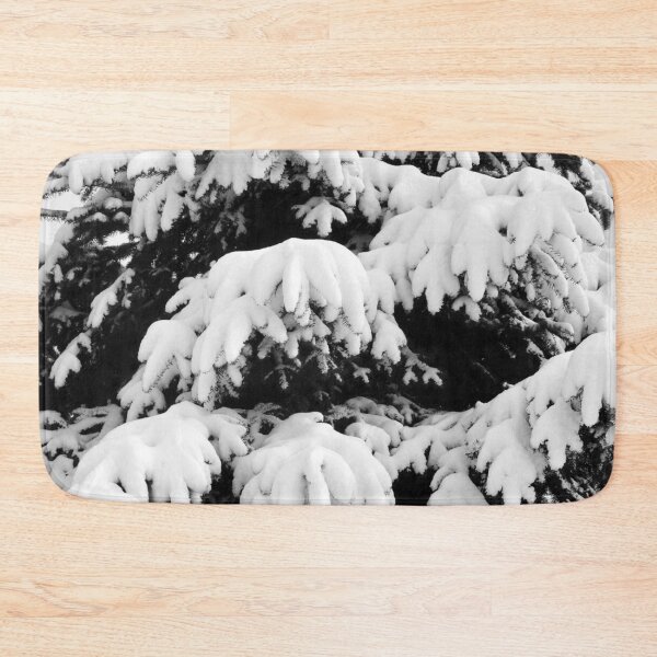 Item preview, Black and white snowy evergreen fir tree background designed and sold by by-jwp.