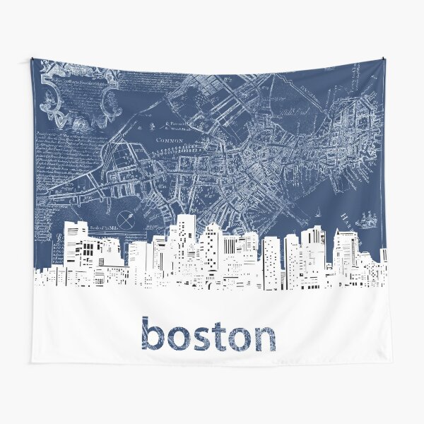 "boston skyline" Tapestry for Sale by BekimART  Redbubble