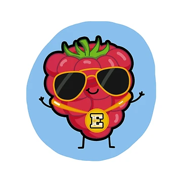 Artwork thumbnail, Alphabet Letter E Raspberry Rapper by kidsmonogram