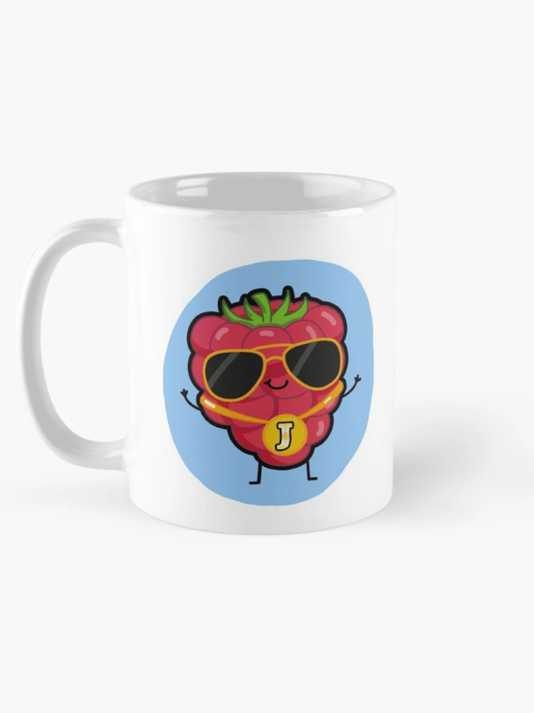 Thumbnail 5 of 6, Coffee Mug, Alphabet Letter J Raspberry Rapper designed and sold by kidsmonogram.