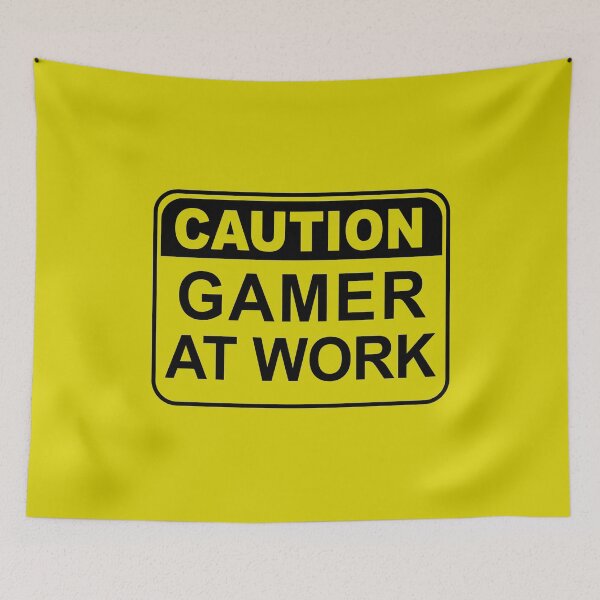 Item preview, Caution Gamer At Work Sign design designed and sold by GetItGiftIt.