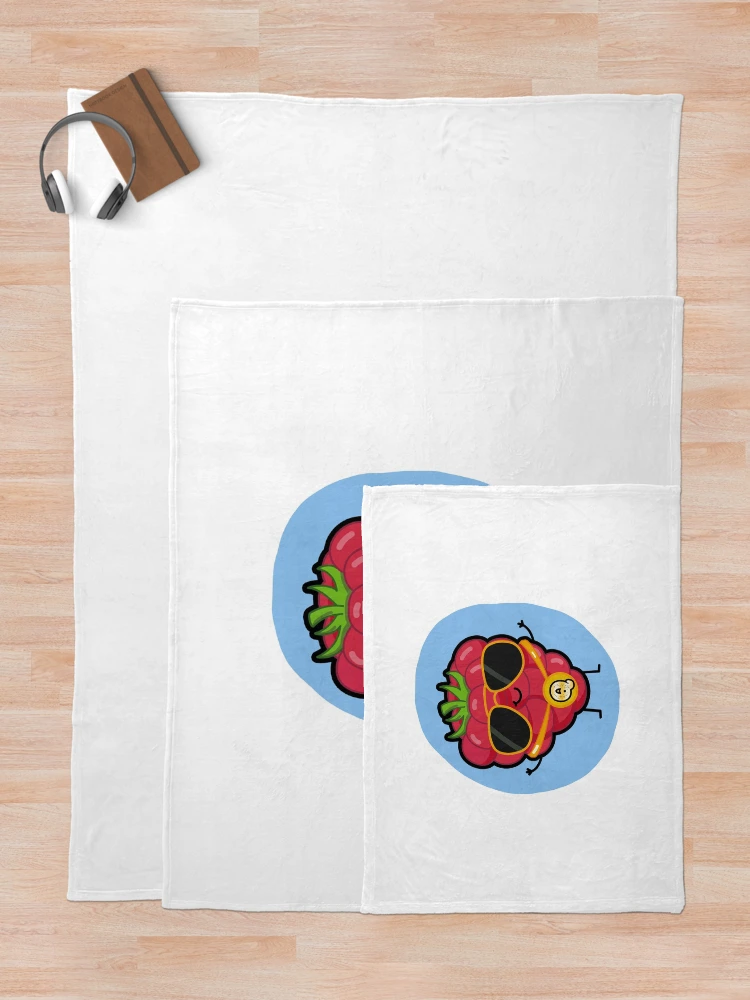 Thumbnail 5 of 6, Throw Blanket, Alphabet Letter Q Raspberry Rapper designed and sold by kidsmonogram.