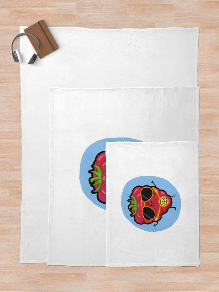 Thumbnail 5 of 6, Throw Blanket, Alphabet Letter R Raspberry Rapper designed and sold by kidsmonogram.