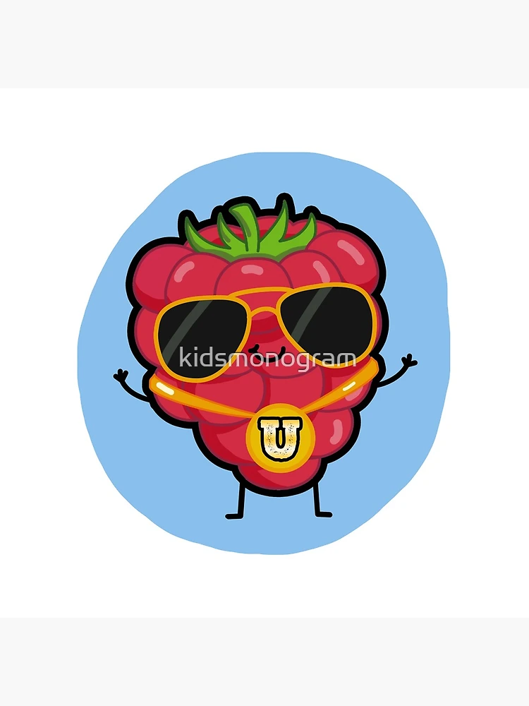 Thumbnail 5 of 5, Acrylic Block, Alphabet Letter U Raspberry Rapper designed and sold by kidsmonogram.