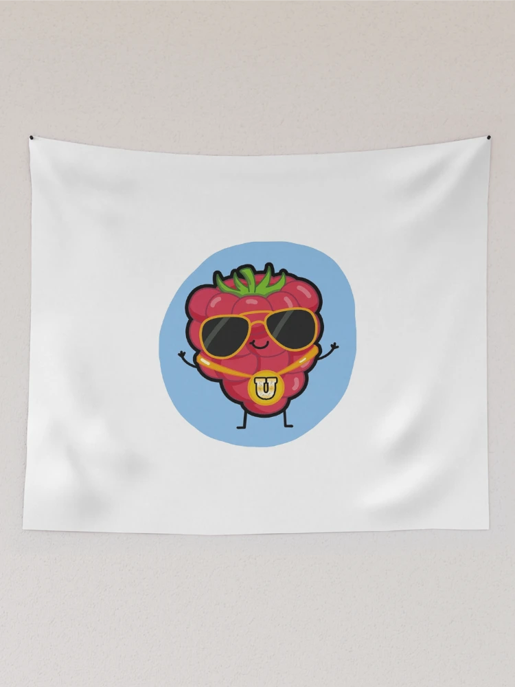 Thumbnail 2 of 3, Tapestry, Alphabet Letter U Raspberry Rapper designed and sold by kidsmonogram.