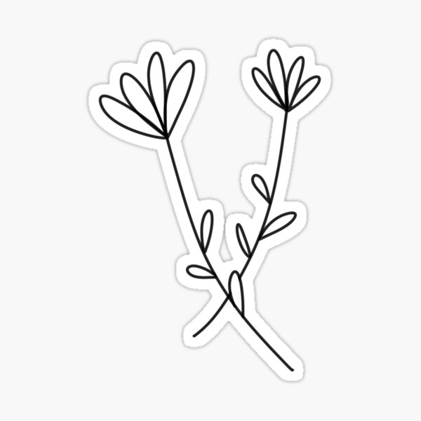 Item preview, Aesthetic Minimal Flower Sticker designed and sold by kairidesignz.