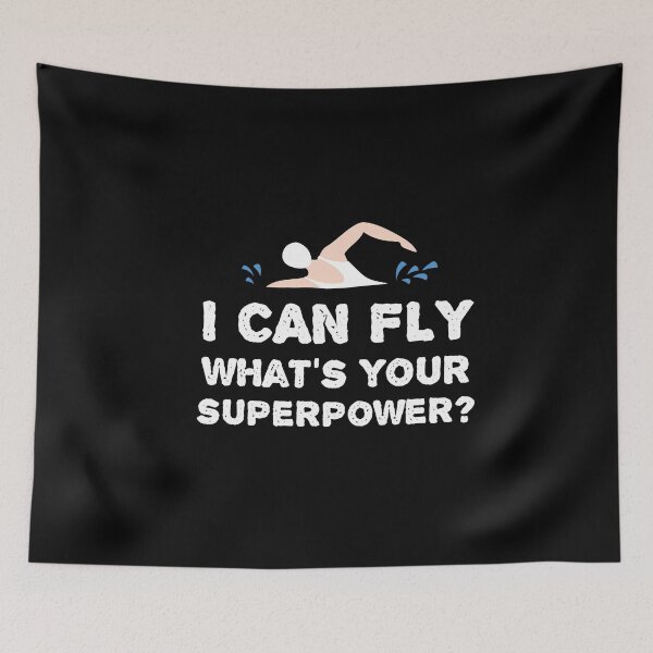 Item preview, I Can Fly What Is Your Super Power? Swimmer Pool designed and sold by MooonTees.