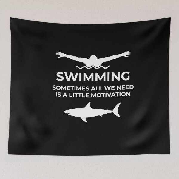Item preview, swimming small motivation shark water sports pool designed and sold by MooonTees.