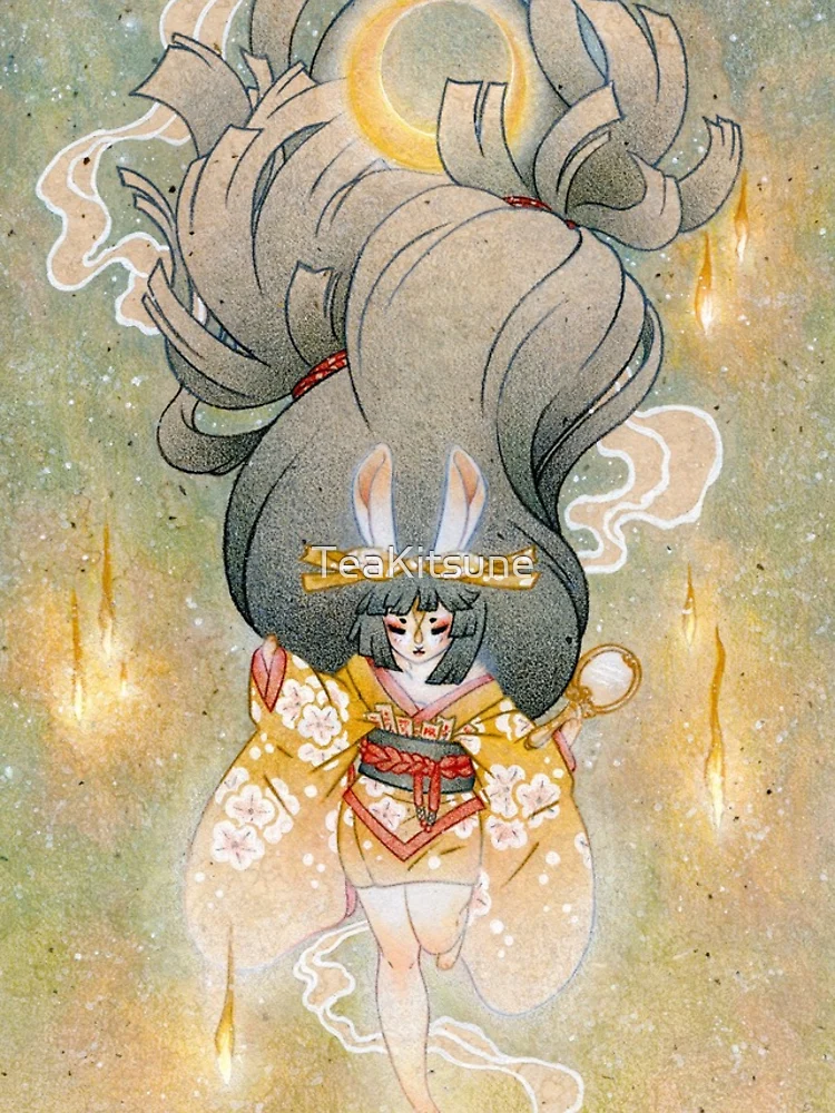 Thumbnail 5 of 5, iPhone Case, The Moon Rabbit Descends designed and sold by TeaKitsune.