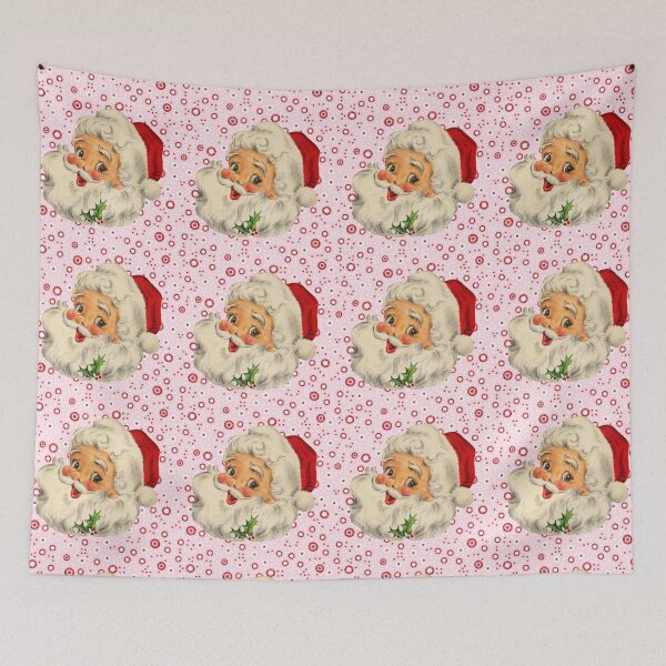 Item preview, Jolly Santa on Pink Peppermint Background designed and sold by blayzeink.