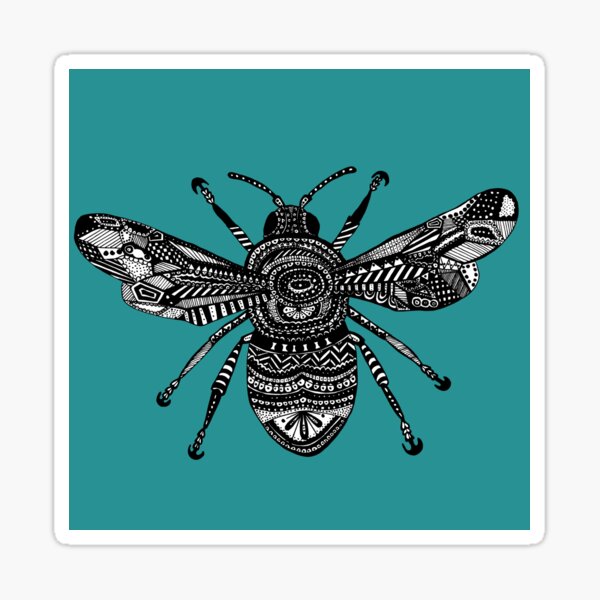 Teal Bee Sticker