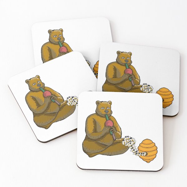 Item preview, BEAR IS CHARMING BEES WITH FLUTE designed and sold by Dwarf-Monkey.