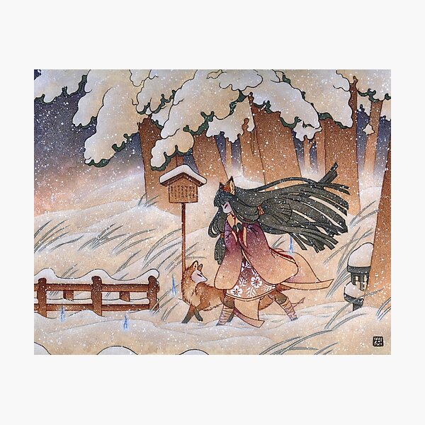 Blustery - Kitsune Yokai TeaKitsune Photographic Print