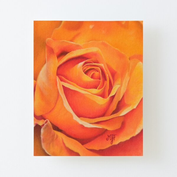 Rose orange Impression montée sur toile