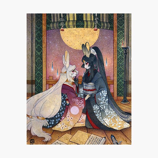 Miri & Akemi - Moon Rabbit Usagi Photographic Print