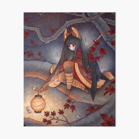 Item preview, Japanese Maple Kitsune with Lantern designed and sold by TeaKitsune.