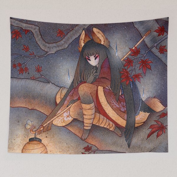 Item preview, Japanese Maple Kitsune with Lantern designed and sold by TeaKitsune.