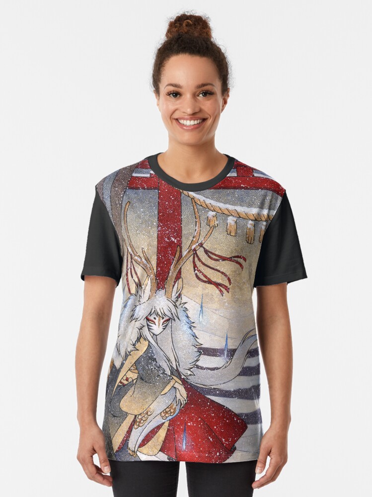 Alternate view of The Summit Gate - Deer Kirin Yokai Spirit Graphic T-Shirt