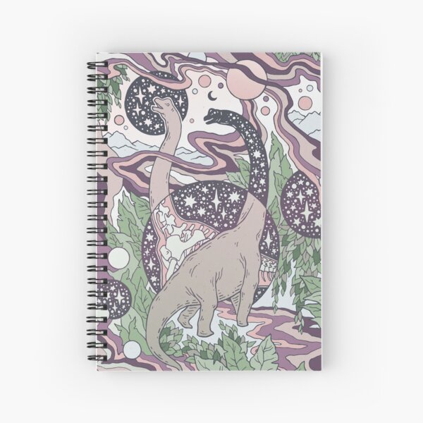 Jurassic Portal | Purple Haze Palette | Dinosaur Science Fiction Art Spiral Notebook